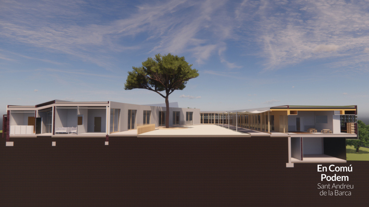 Render o plano de la nueva Escola Bressol La Quimeta en el barrio de La Plana